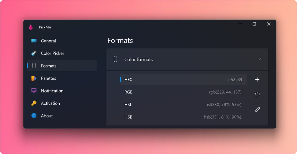 Color Formats